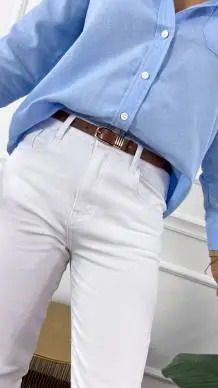 Pasek skórzany Erin brązowy-złoty