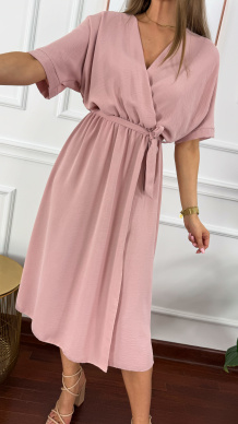 Jednolita sukienka midi Piper różowa
