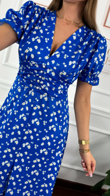Sukienka maxi w kwiatowy wzór Della niebieska