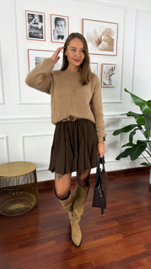 Wełniano-moherowy sweter Viola camel