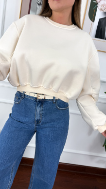 Bawełniana bluza Dolce ecru