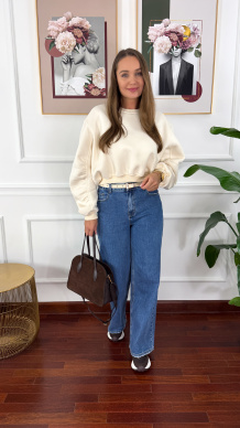 Bawełniana bluza Dolce ecru