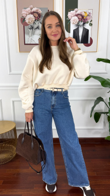 Bawełniana bluza Dolce ecru