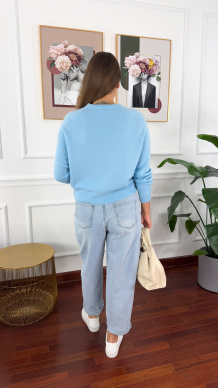 Alpakowy sweter Clara baby blue