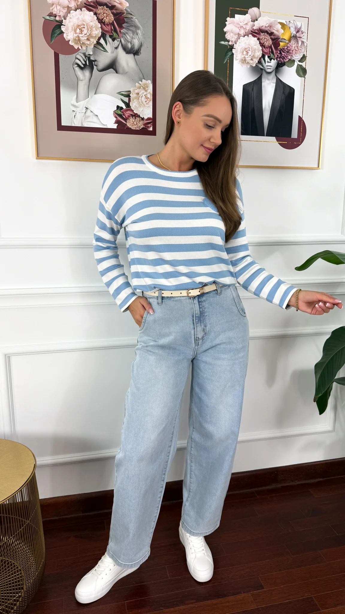 Spodnie balloon fit Helena jasny denim