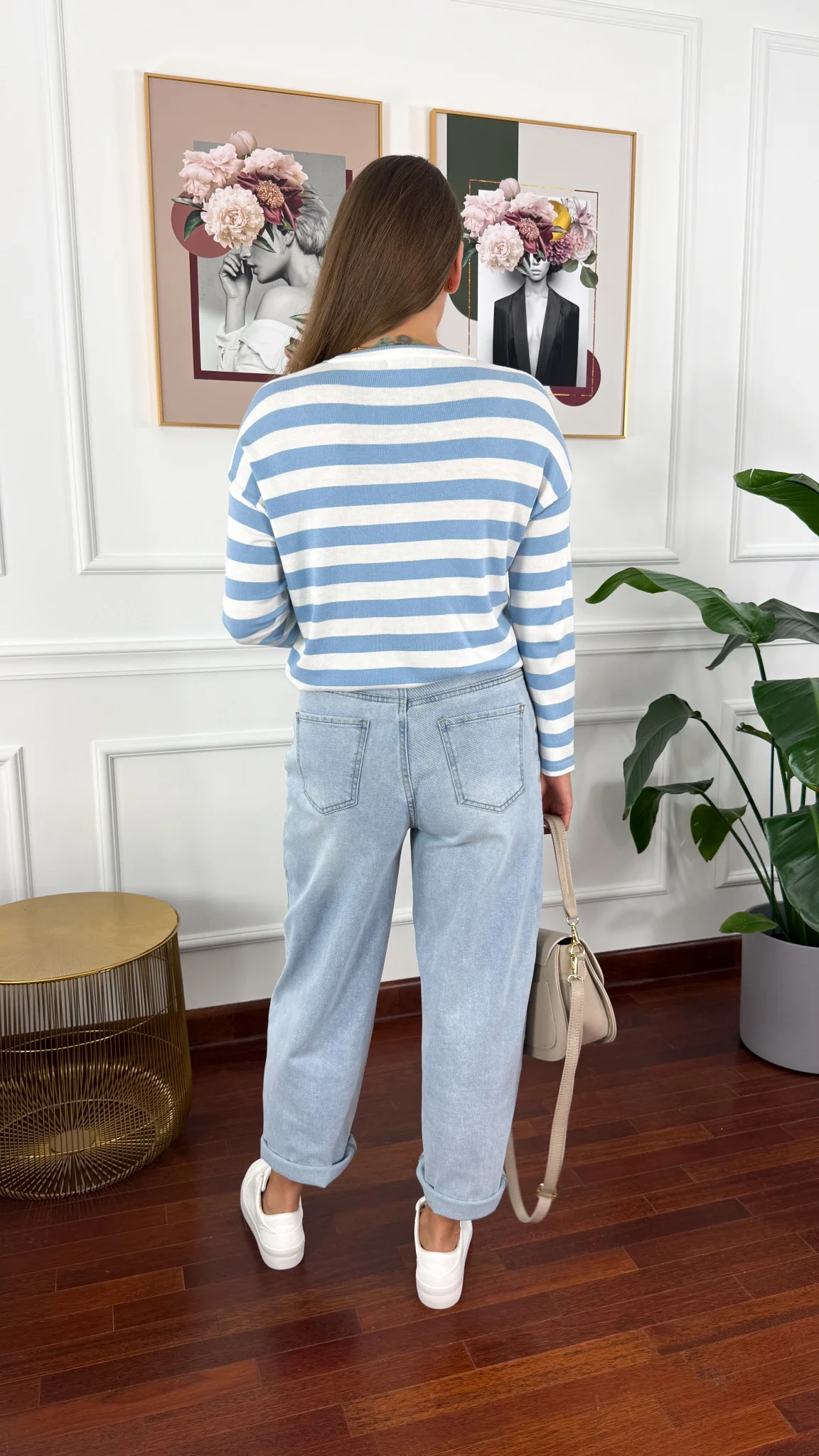 Spodnie balloon fit Helena jasny denim