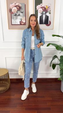 Spodnie mom fit Amaia denim