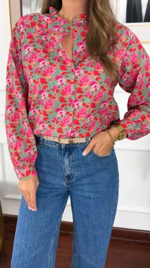 Bawełniana koszula w kwiaty Helia flower