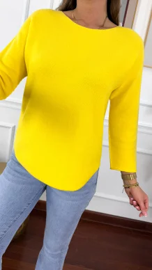 Wiskozowy sweter Daniela żółty