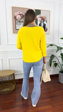 Wiskozowy sweter Daniela żółty