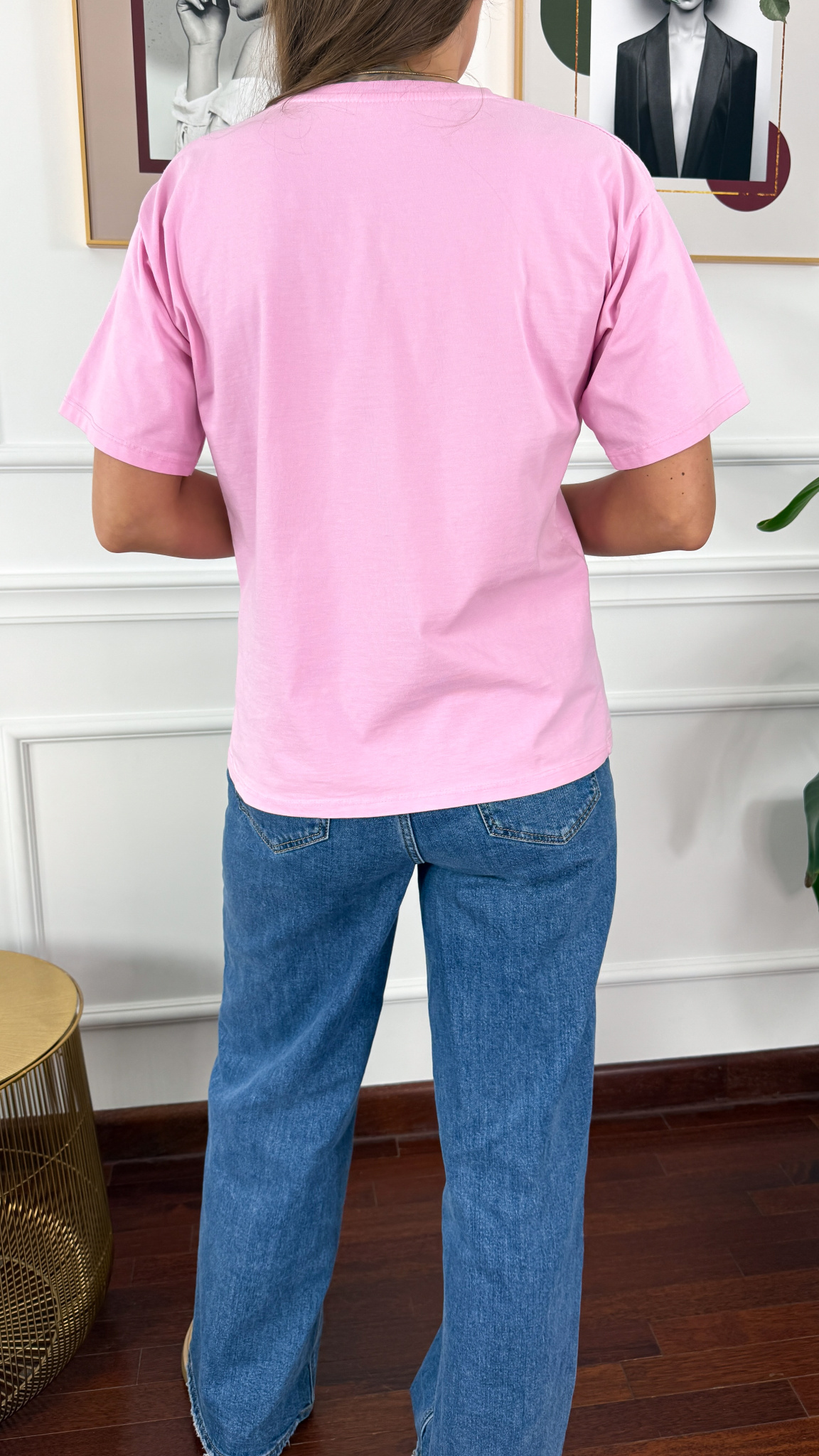 Bawełniany t-shirt Ciao jasny róż