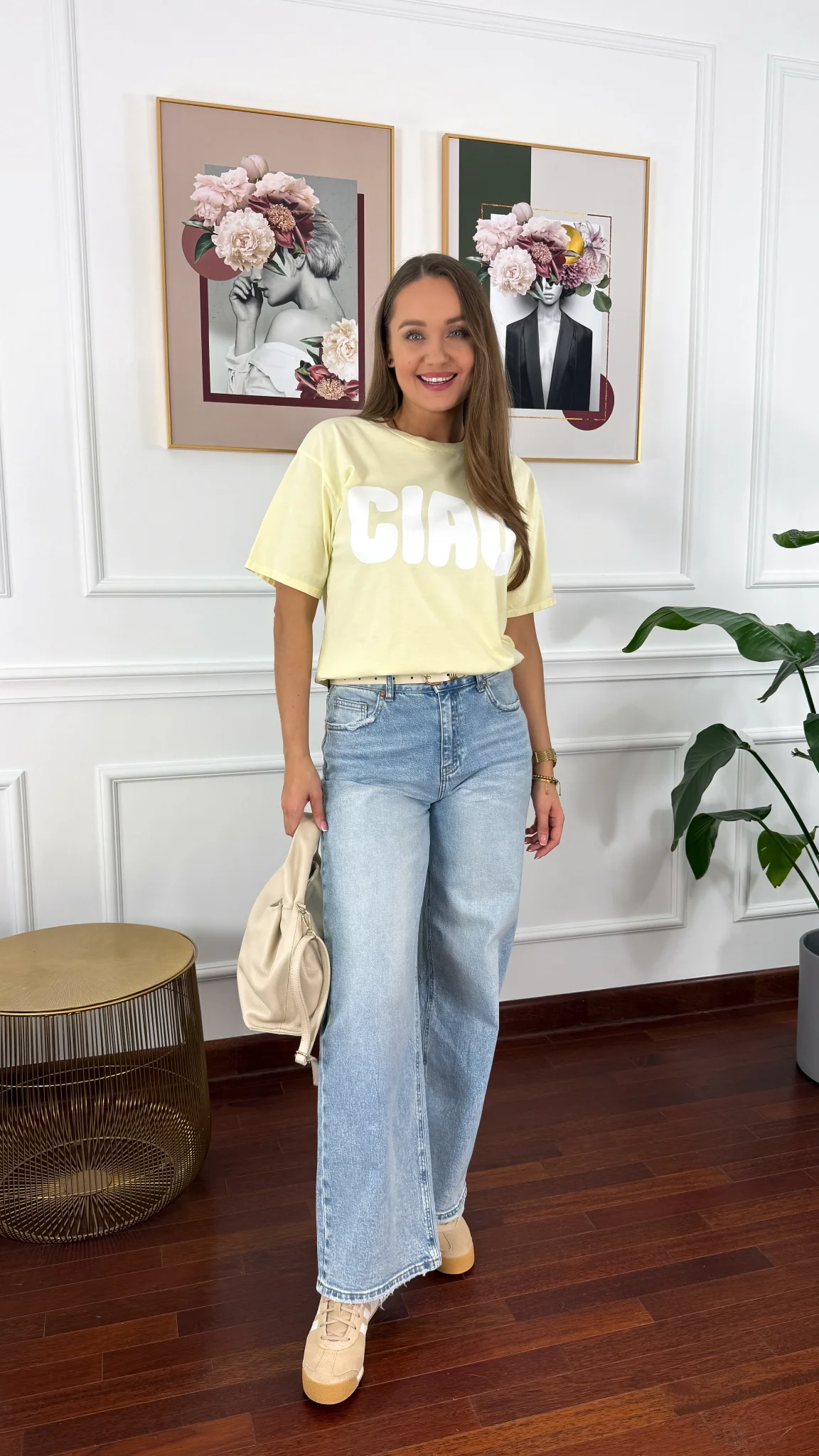 Spodnie wide-leg Janet jasny denim
