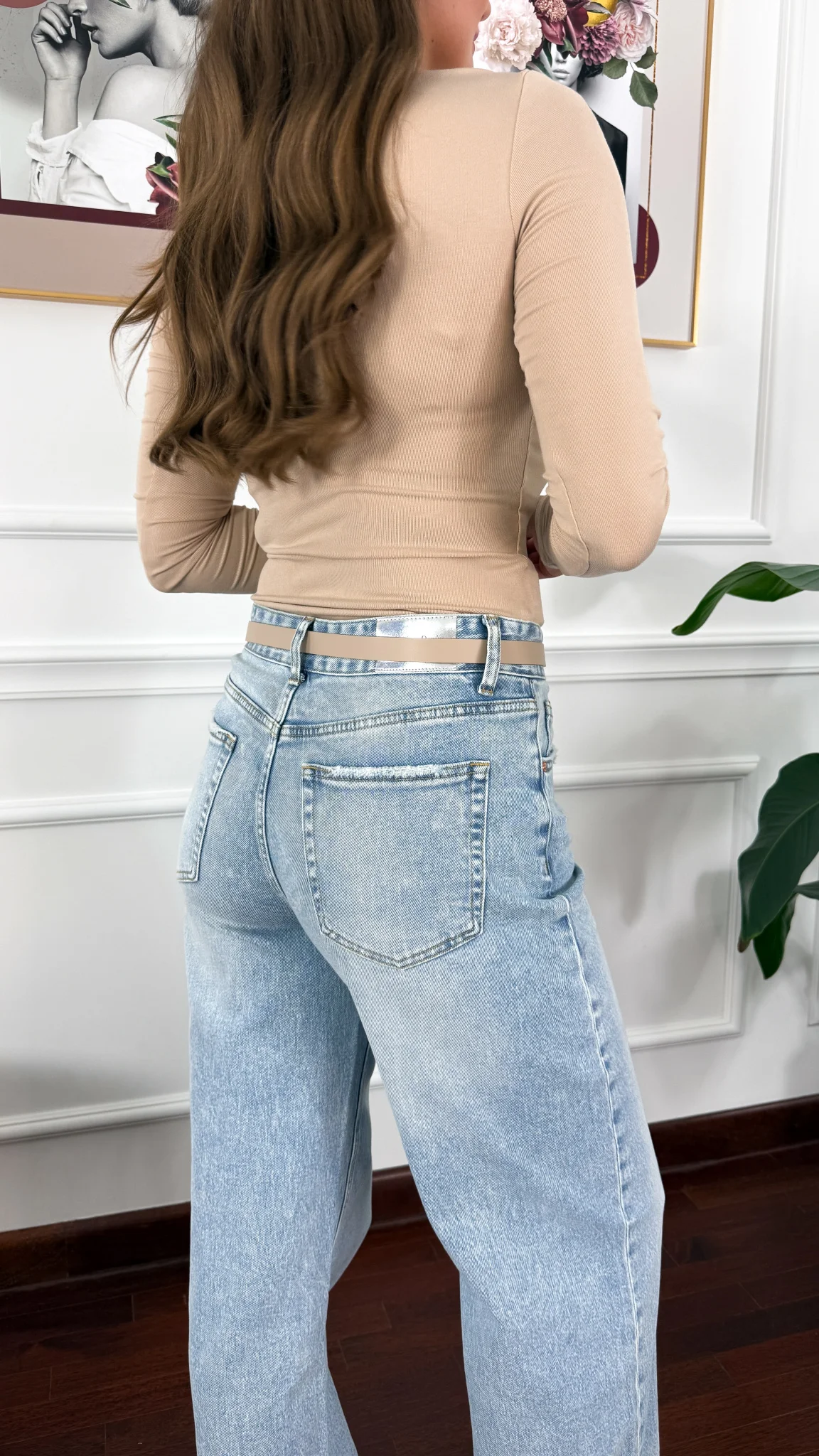 Spodnie wide-leg Janet jasny denim
