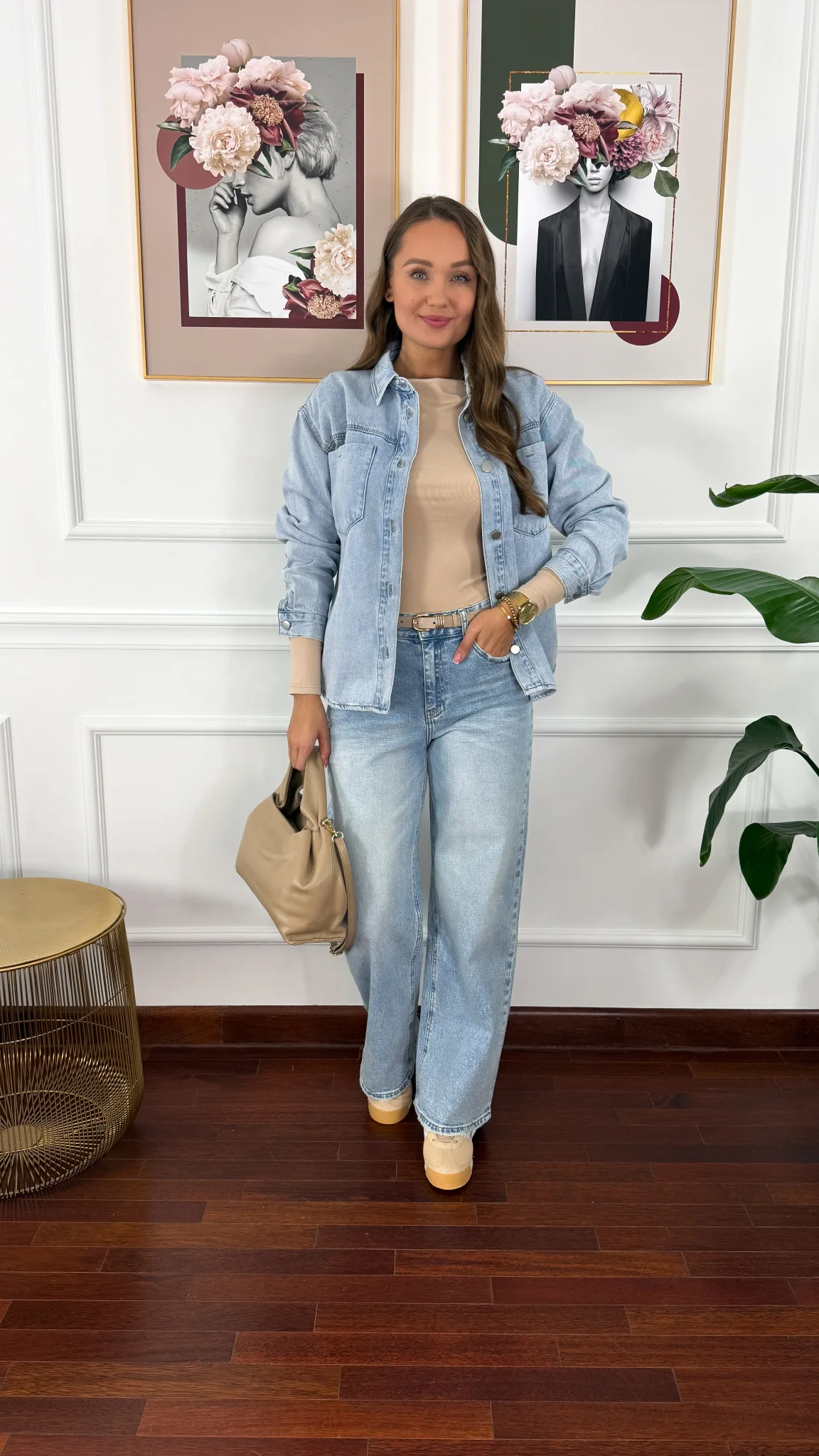 Spodnie wide-leg Janet jasny denim