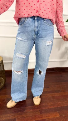 Spodnie wide-leg Sway jasny denim