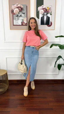 Spódnica midi Rose denim