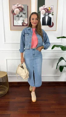 Spódnica midi Rose denim