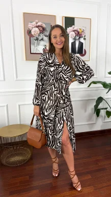 Sukienka midi Daze zebra