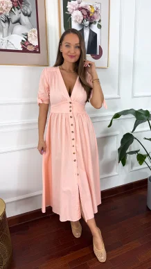 Denimowa szmizjerka maxi Lucy różowa
