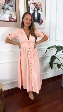Denimowa szmizjerka maxi Lucy różowa