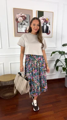 Bawełniany T-shirt Halo cappuccino