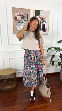 Bawełniany T-shirt Halo cappuccino