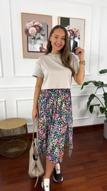 Bawełniany T-shirt Halo cappuccino