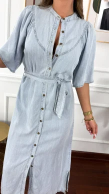 Szmizjerka maxi Arina jasny denim