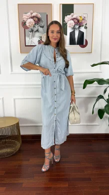 Szmizjerka maxi Arina jasny denim