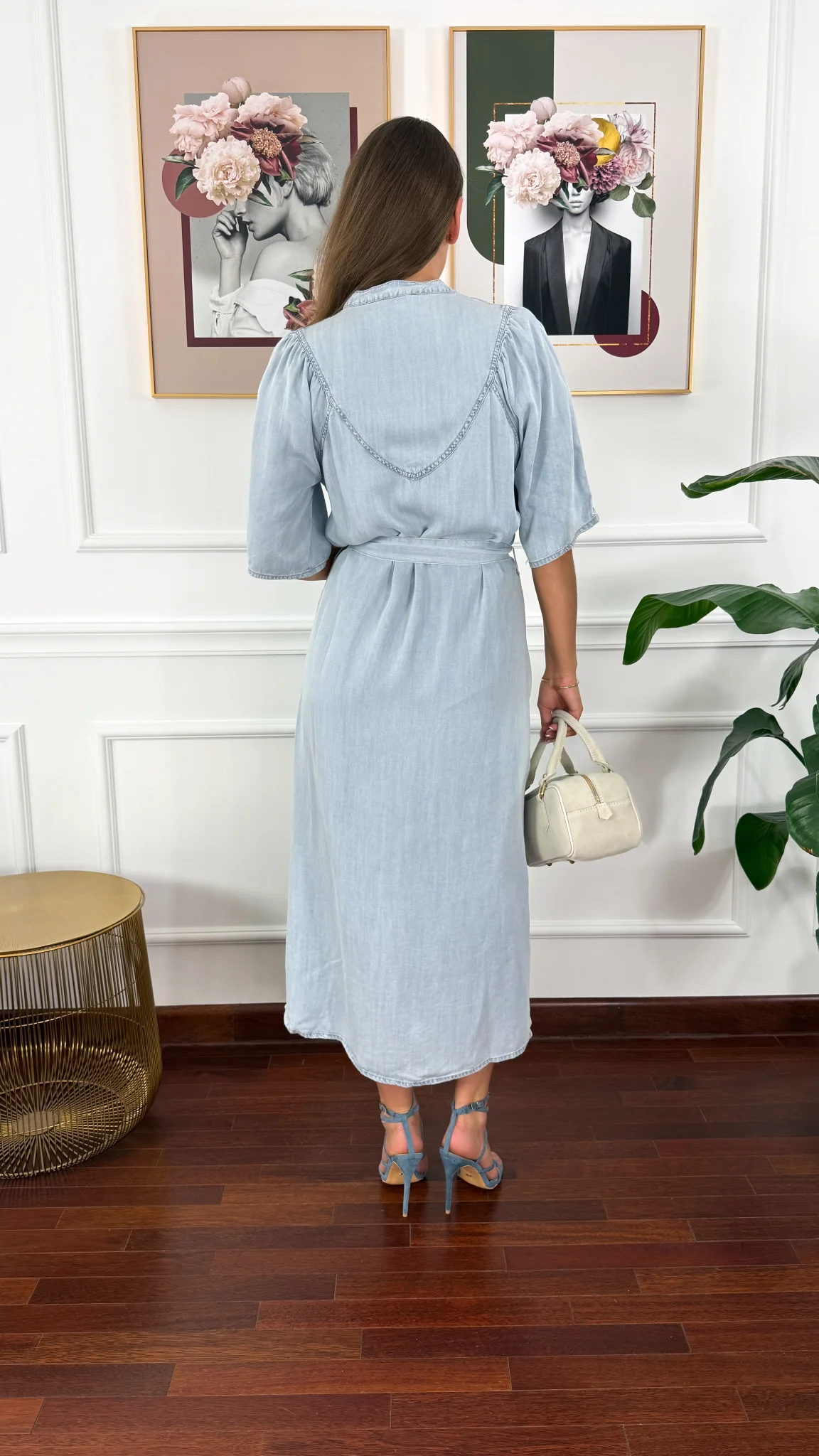 Szmizjerka maxi Arina jasny denim