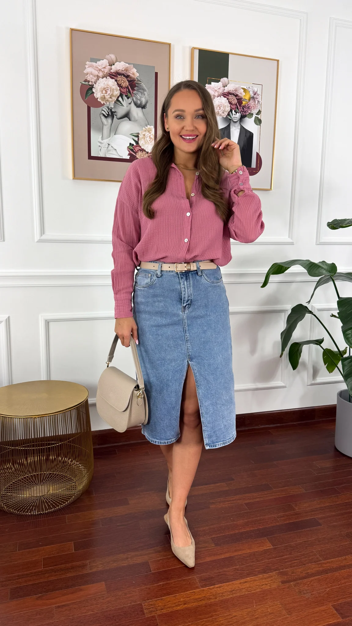 Spódnica midi Tori denim