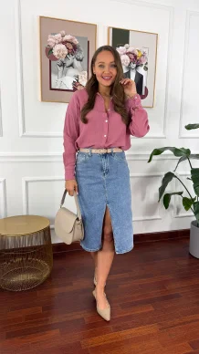 Spódnica midi Tori denim