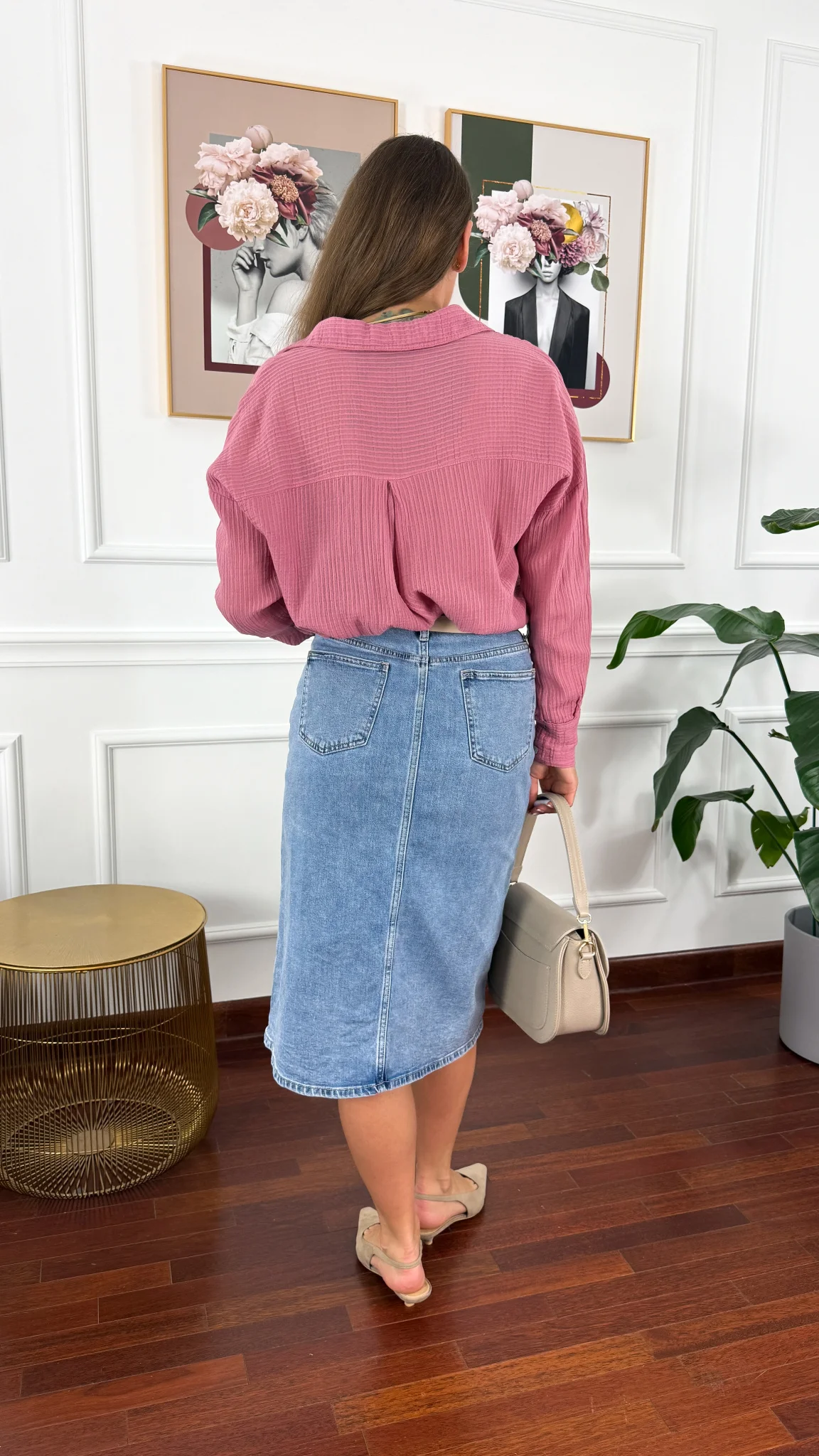 Spódnica midi Tori denim