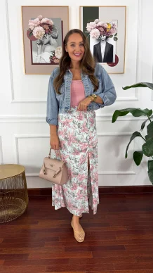 Wiskozowa spódnica maxi Lush błękitna