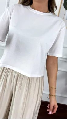 Bawełniany T-shirt Nola biały