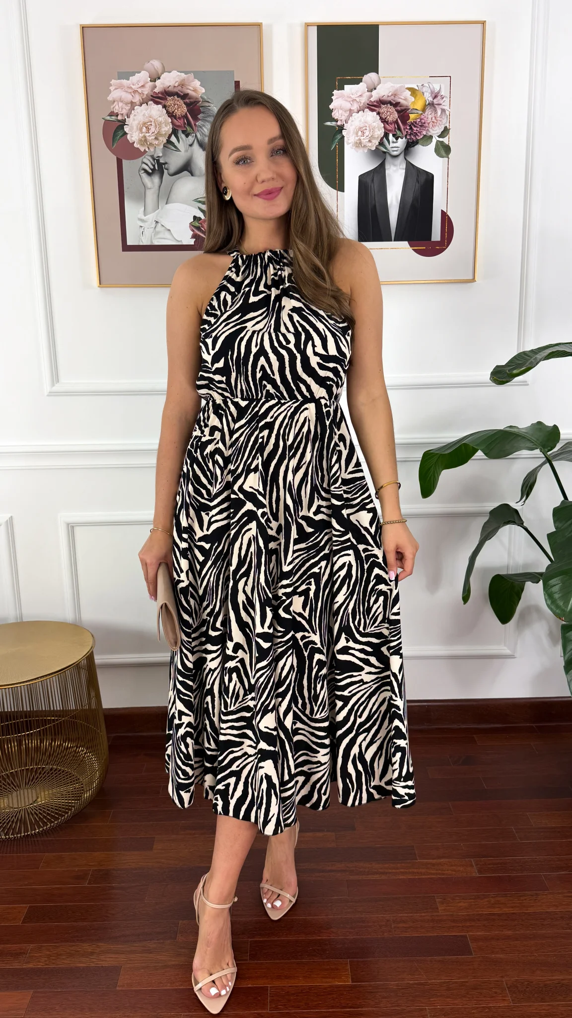 Wiskozowa sukienka maxi Becky zebra