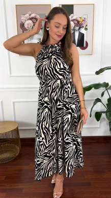Wiskozowa sukienka maxi Becky zebra