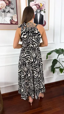 Wiskozowa sukienka maxi Becky zebra