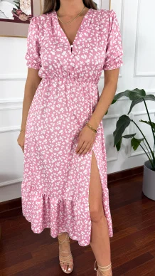 Sukienka midi w kwiatowy print Abby różowa