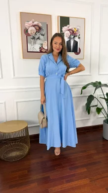 Wiskozowa sukienka Kena baby blue