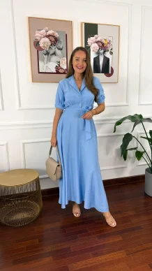 Wiskozowa sukienka Kena baby blue