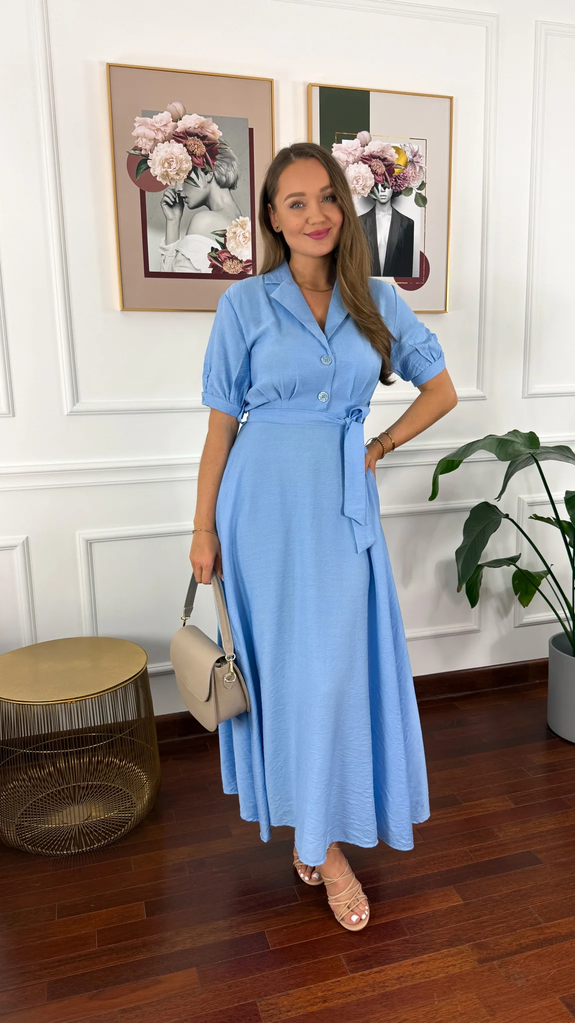 Wiskozowa sukienka Kena baby blue