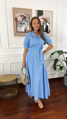 Wiskozowa sukienka Kena baby blue