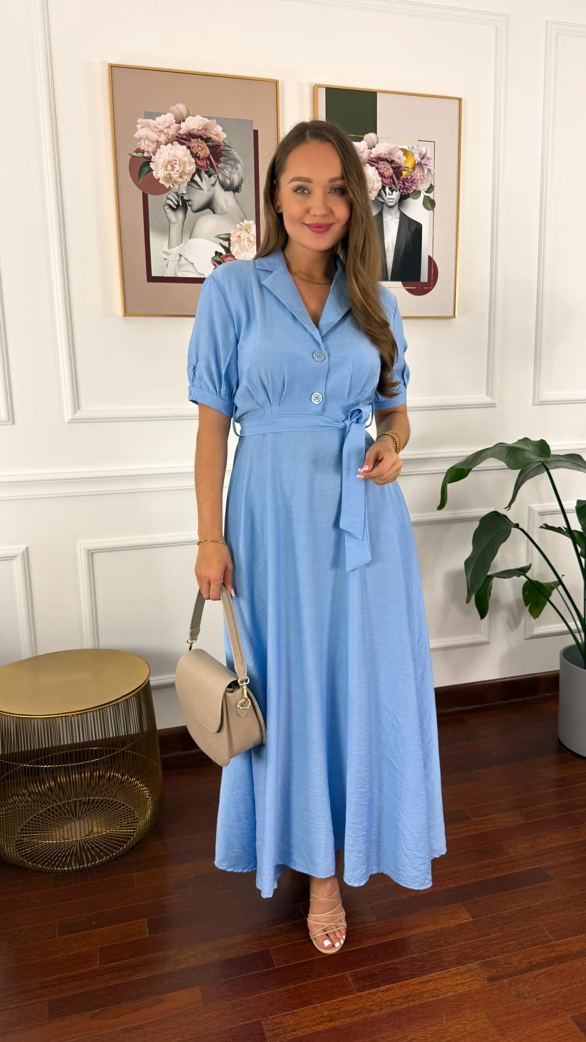 Wiskozowa sukienka Kena baby blue