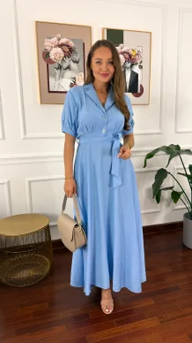 Wiskozowa sukienka Kena baby blue