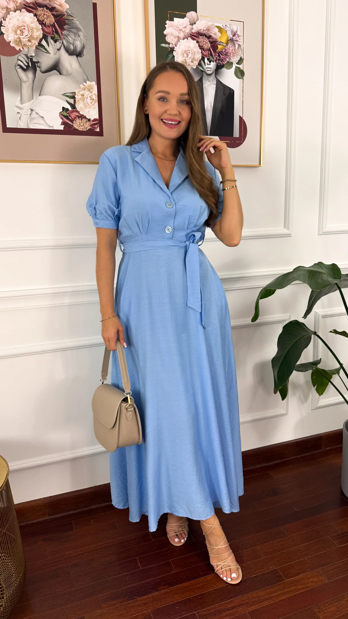 Wiskozowa sukienka Kena baby blue