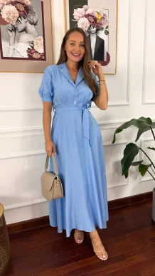Wiskozowa sukienka Kena baby blue