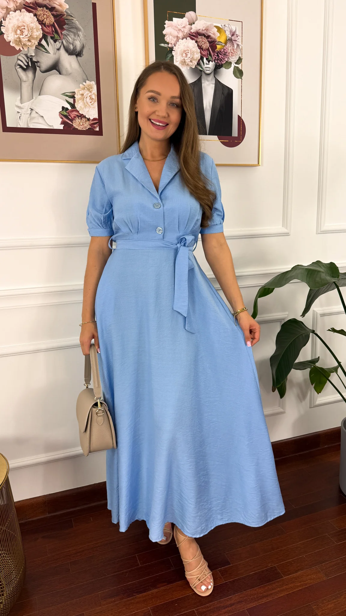 Wiskozowa sukienka Kena baby blue