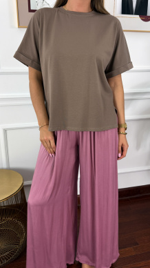 Bawełniany T-shirt Benza cappuccino