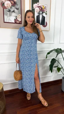 Wiskozowa sukienka Bonnie niebieska